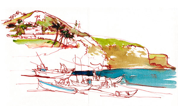 600x357 Urban Sketching A Panorama In Pen Amp Ink And Watercolor - Pen And Ink Drawings With Watercolor