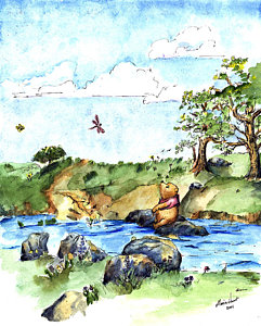 241x300 Watercolor Pen And Ink Art Fine Art America - Pen And Ink Drawings With Watercolor