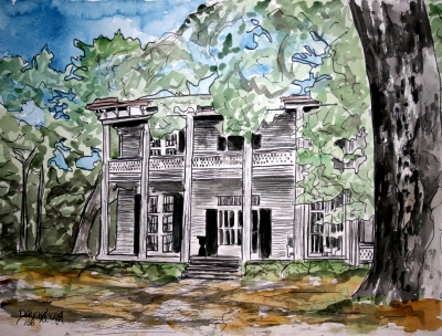 400x304 Barn Paintings And Art Prints - Pen And Ink Drawings With Watercolor