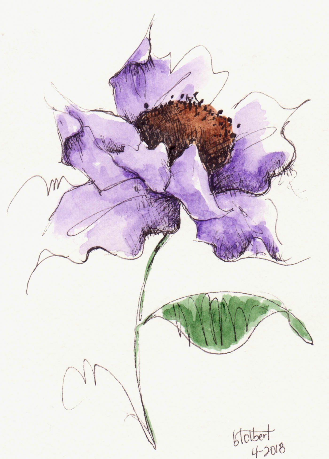 Pen And Ink Watercolor Flowers at Explore