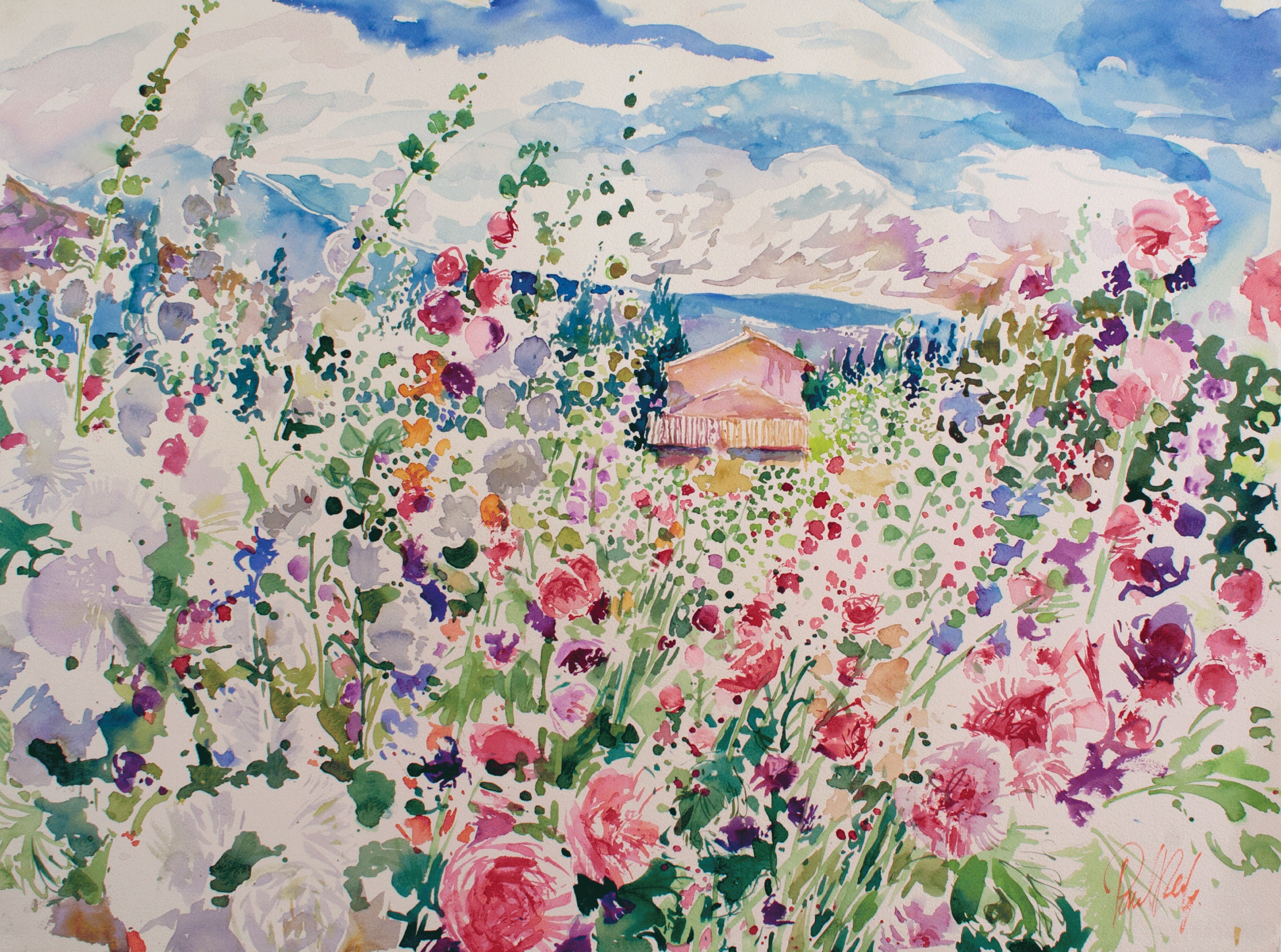 3300x2452 Single Event Pagecoombe Farm Studios - Pen And Ink Watercolor Flowers