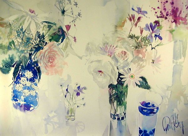 Pen And Ink Watercolor Flowers at PaintingValley.com | Explore ...