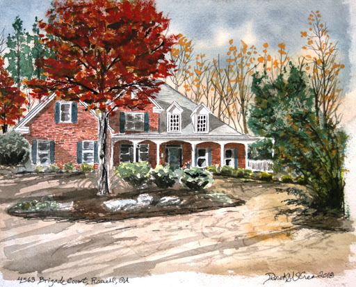 512x413 Watercolor Paintings And Art Prints Watercolor Paintings Of - Pen And Ink Watercolor Paintings