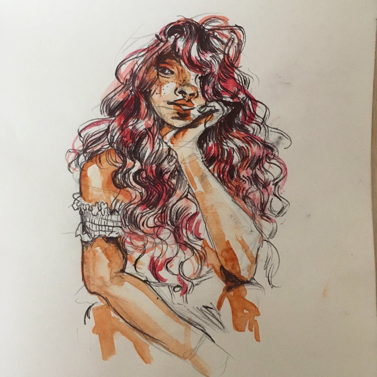 1200x1200 Megan Luddy - Pen And Watercolor Illustration