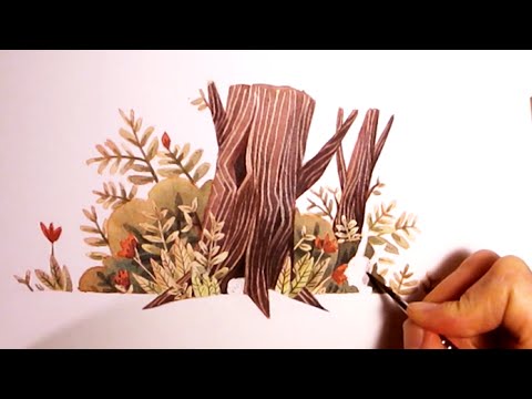 480x360 Nature Watercolor Illustration - Pen And Watercolor Illustration