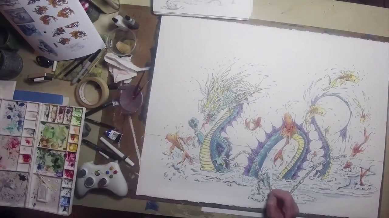 1280x720 Speedpainting - Pen And Watercolor Illustration