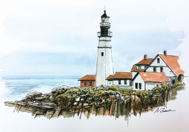 800x558 Pen And Ink With Watercolor - Pen Ink Watercolor Sketching
