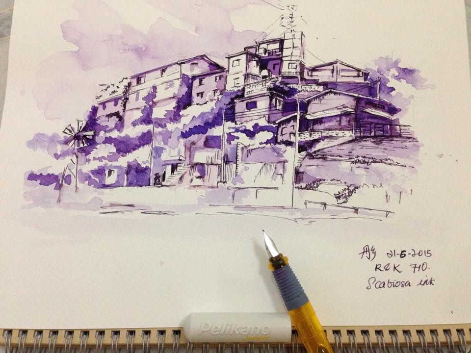 960x720 Pictures Colored Pen And Ink Drawings, - Pen Ink Watercolor Sketching