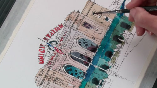 500x282 Review Sketching The City In Pen, Ink Amp Watercolor (Craftsy - Pen Ink Watercolor Sketching