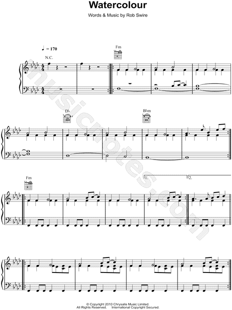 465x620 Pendulum Watercolour Sheet Music In F Minor (Transposable - Pendulum Watercolour