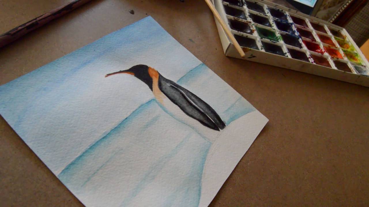 1280x720 Easy Penguin Painting With Watercolor For Beginners - Penguin Watercolor
