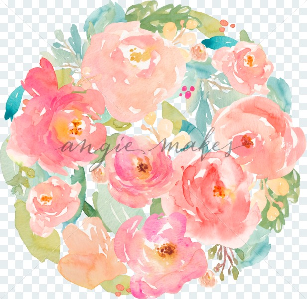 617x600 Pink Watercolor Peony Circle Background - Peony Watercolor