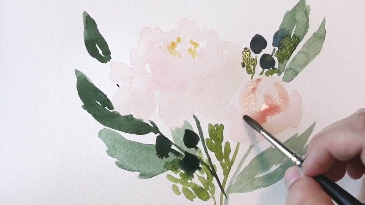 1280x720 Real Time Loose Watercolor Peony - Peony Watercolor