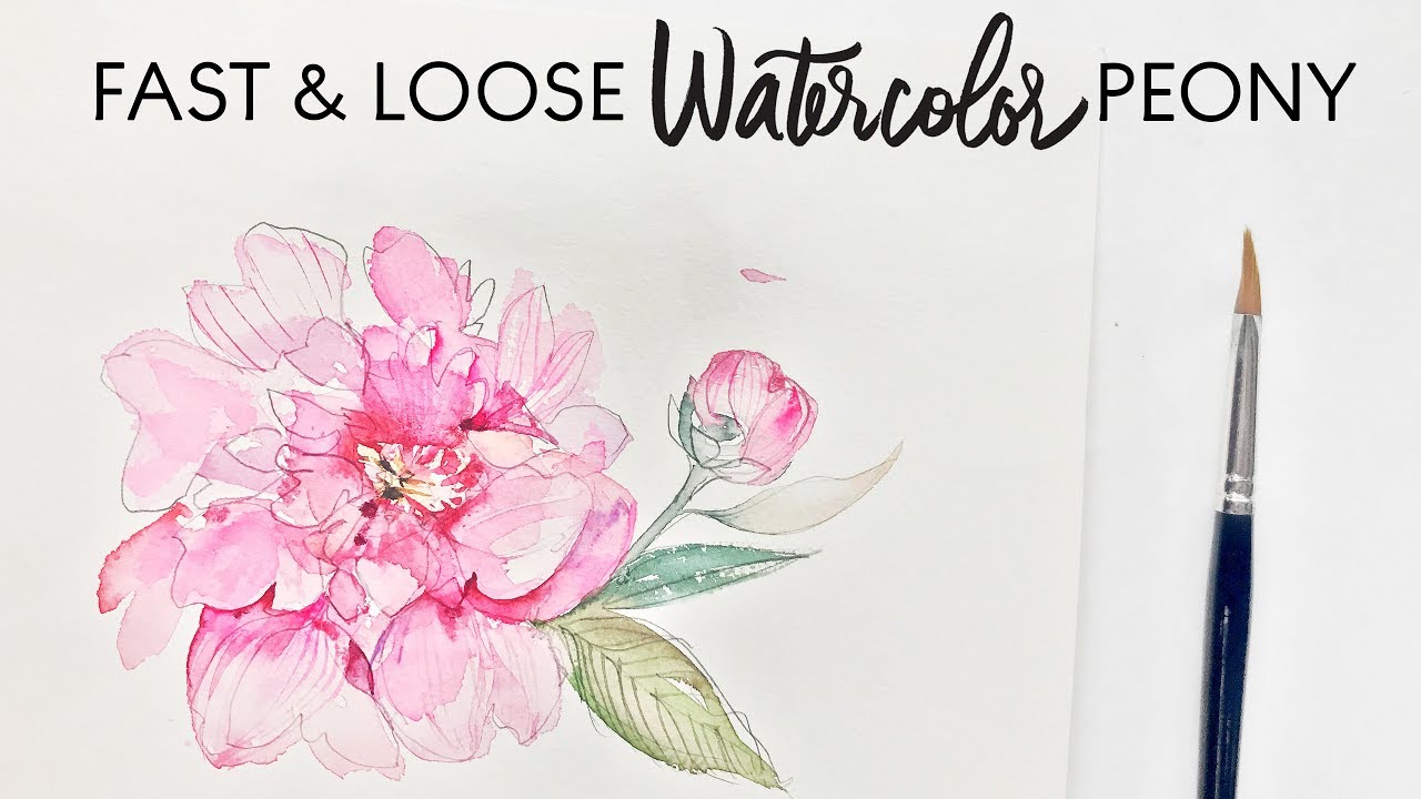 1280x720 Fast And Loose Watercolor Peony Demo - Peony Watercolor