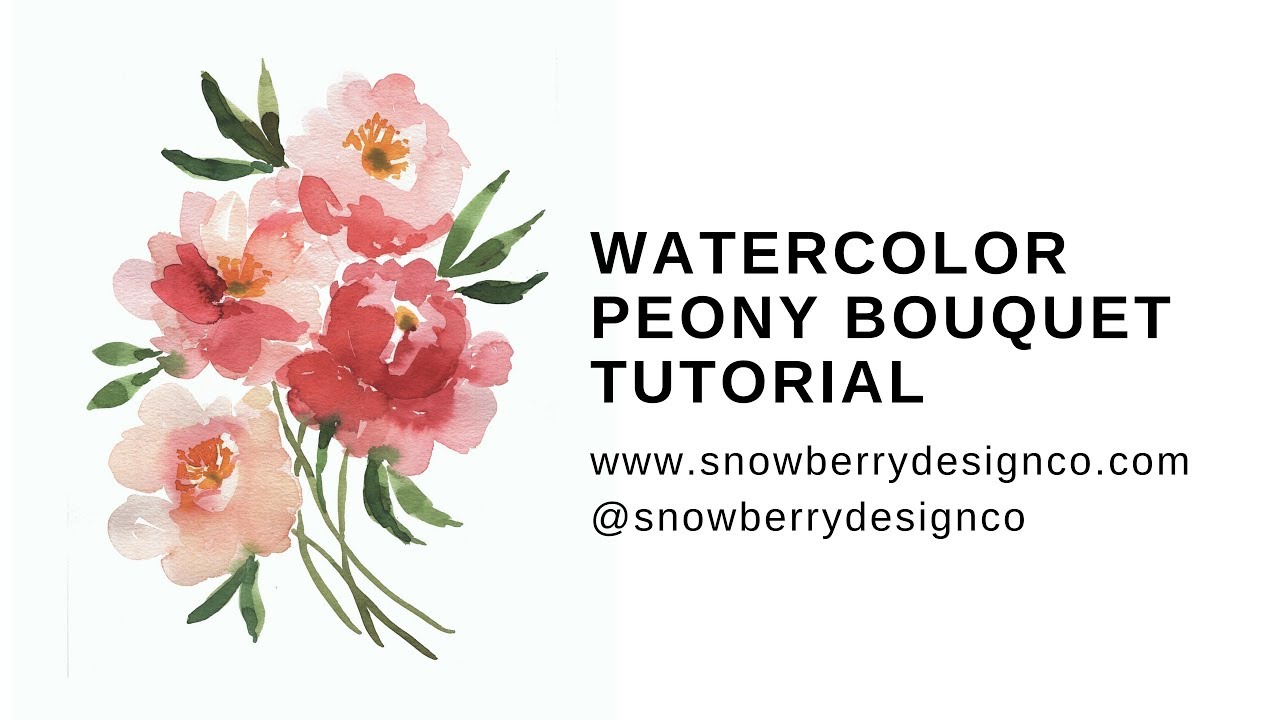 1280x720 Loose Watercolor Peonies Process - Peony Watercolor