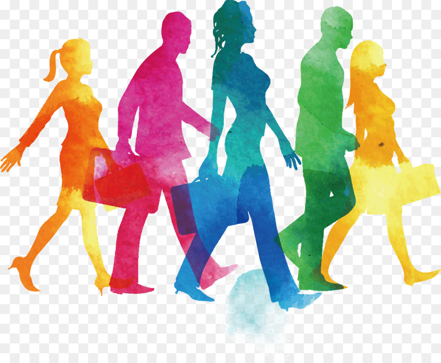 900x740 Watercolor Painting Silhouette Illustration - People Watercolor