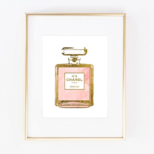 500x500 Real Gold Foil Coco Perfume Bottle Watercolor Hand - Perfume Bottle Watercolor