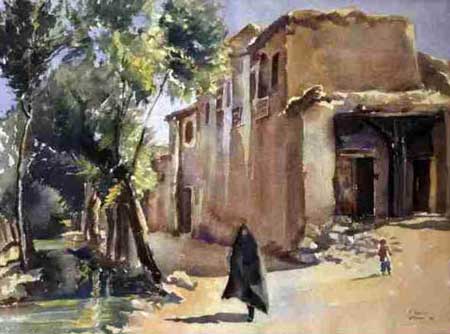 450x334 Village In Isfahan - Persian Watercolor