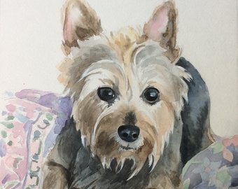 340x270 Dog Watercolor Etsy - Pet Watercolor