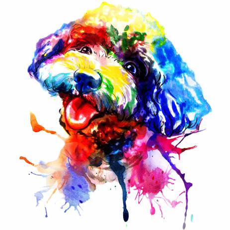 463x463 Custom Watercolor Dog Painting From Photo Dog Caricature Drawing - Pet Watercolor