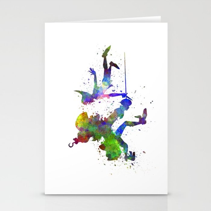 700x700 Peter Pan And Captain Hook In Watercolor Stationery Cards By - Peter Pan Watercolor