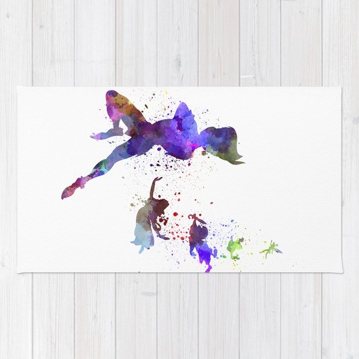 700x700 Peter Pan In Watercolor Rug By Paulrommer Society6 - Peter Pan Watercolor