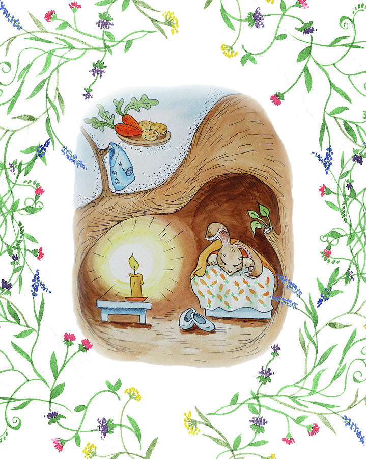 719x900 Peter Rabbit Watercolor Illustration Ii Painting By Irina Sztukowski - Peter Rabbit Watercolor