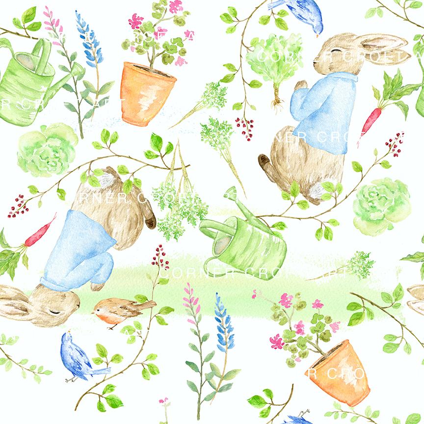 864x864 Watercolor Sleepy Rabbit Pattern Inspired By The Tale Of Peter - Peter Rabbit Watercolor