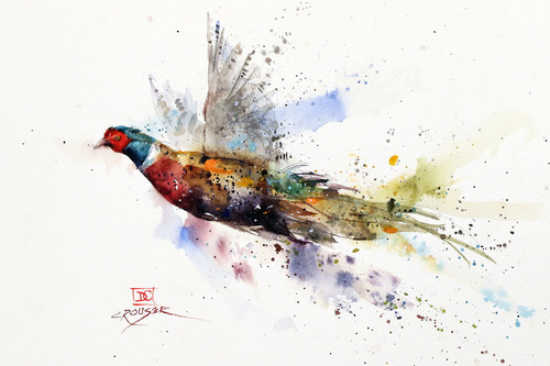 500x333 Pheasant Original Watercolor Painting - Pheasant Watercolor