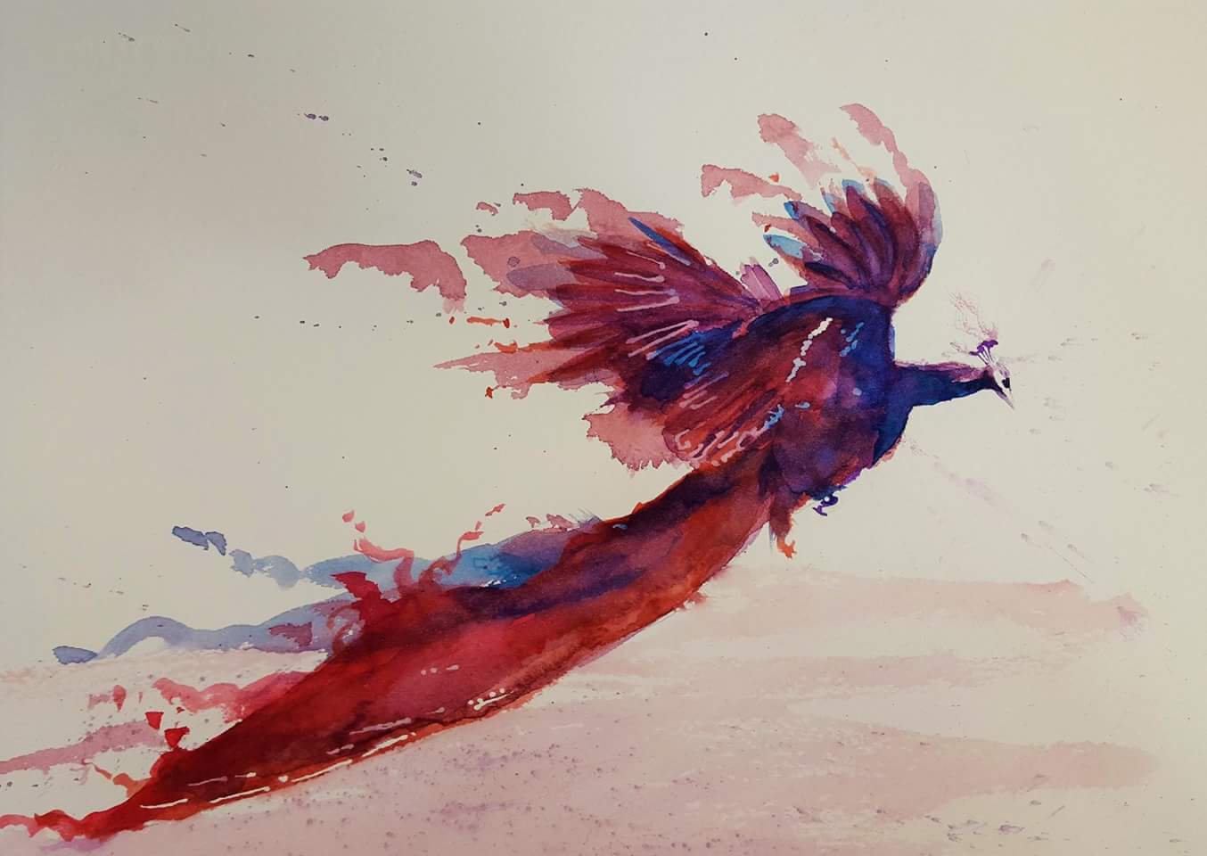 1354x960 Phoenix, Watercolor, 9x12, Arches Watercolor Paper - Phoenix Watercolor
