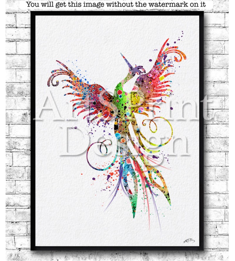 800x888 Watercolor Phoenix Bird Art - Phoenix Watercolor