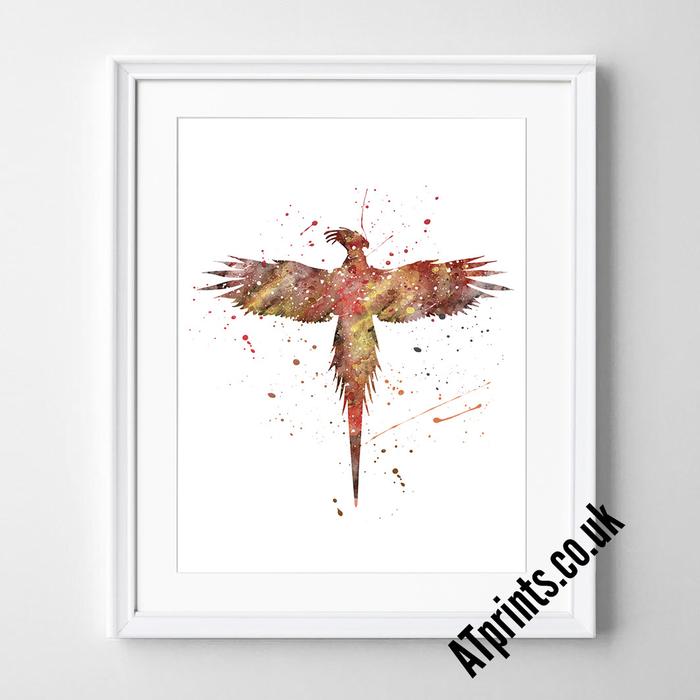 700x700 Harry Potter Watercolour Art Print - Phoenix Watercolor