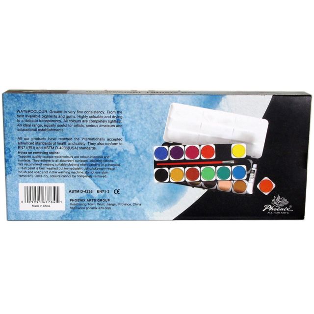 640x640 Phoenix All For Arts Watercolour Tablets Set Of 24 Ebay - Phoenix Watercolor Painting