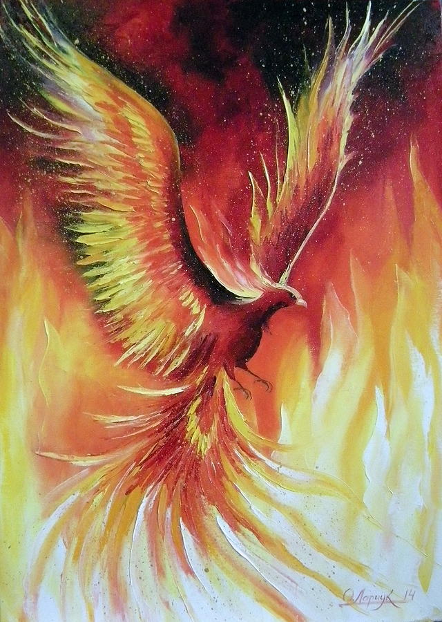 640x900 Phoenix Bird Painting By Olha Darchuk - Phoenix Watercolor Painting
