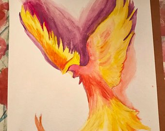340x270 Phoenix Watercolor Etsy - Phoenix Watercolor Painting