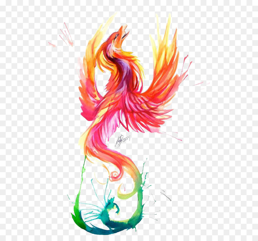 900x840 Watercolor Painting Phoenix Tattoo Firebird - Phoenix Watercolor Painting