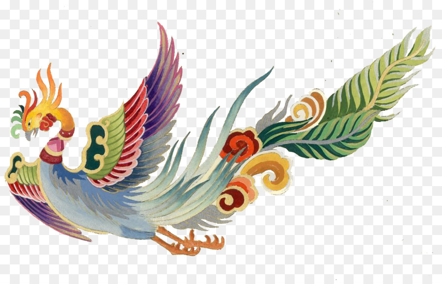 900x580 Fenghuang Painting - Phoenix Watercolor Painting