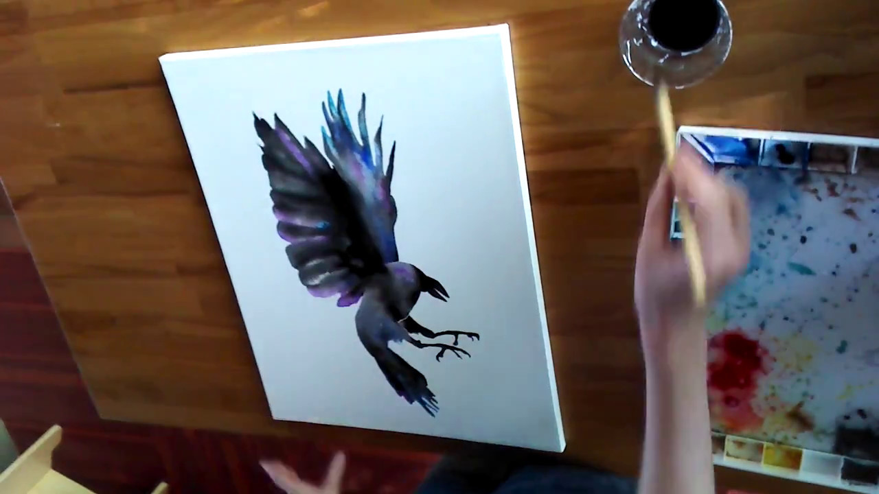 1280x720 Set Of 3 Spirit Animal Paintings. Octopus - Phoenix Watercolor Set