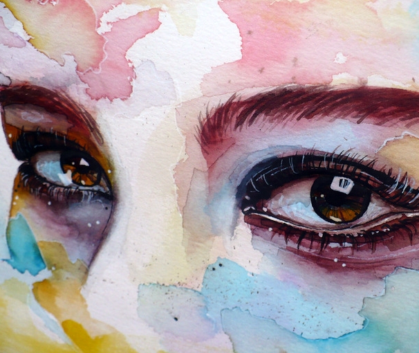606x510 Watercolor Eye Study By Jane Beata - Photo To Watercolor