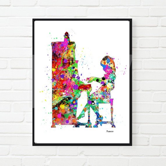 570x570 Piano Art Printable Watercolor Art Music Art Home Decor Music - Piano Watercolor