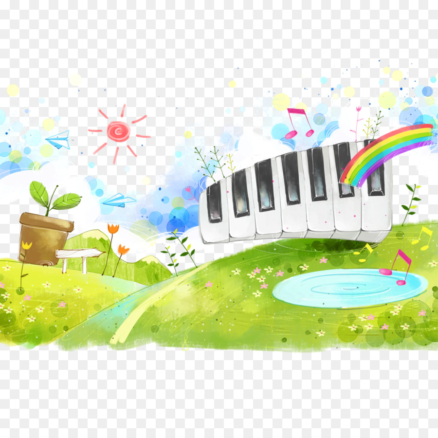 900x900 Piano Watercolor Painting Illustration - Piano Watercolor