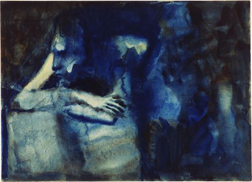 500x362 Artgods Brooding Woman (Recto), Three Children (Verso) Pablo - Picasso Watercolor