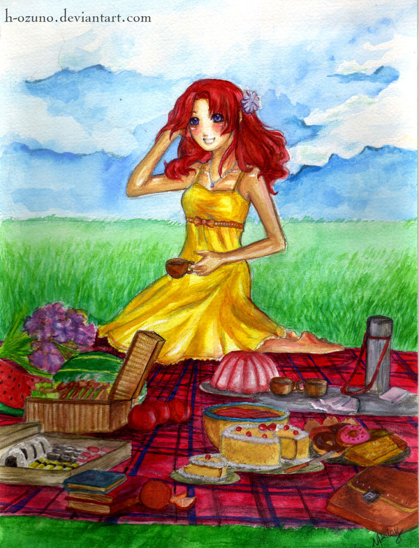 600x784 Hikari Picnic Watercolor Test By H Ozuno - Picnic Watercolor