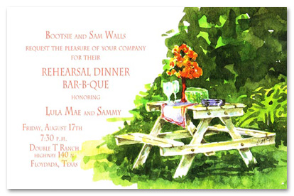 414x276 Picnic Table Invitations Myexpression, 16189 - Picnic Watercolor