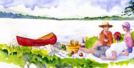 452x230 Red Horse Studio Landscape Watercolors - Picnic Watercolor