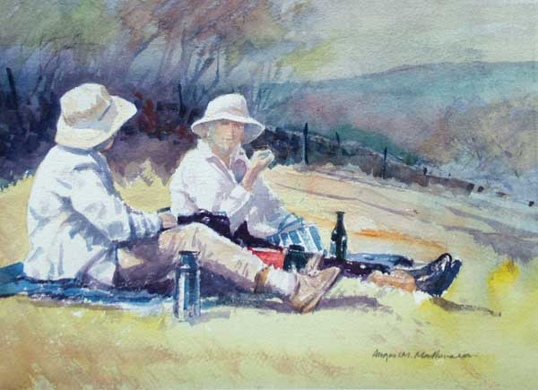 600x435 The Picnic, Watercolour - Picnic Watercolor