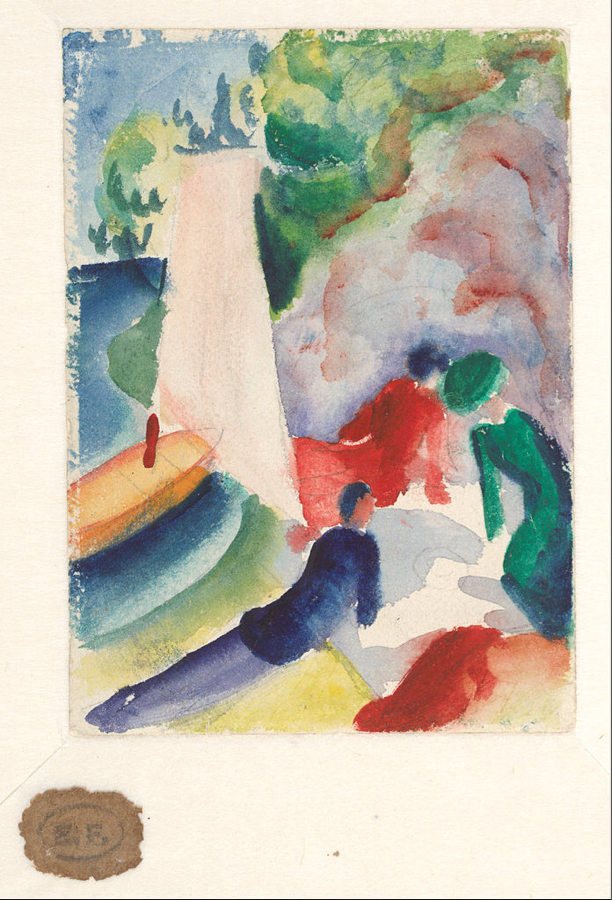 612x900 Artwork By August Macke - Picnic Watercolor