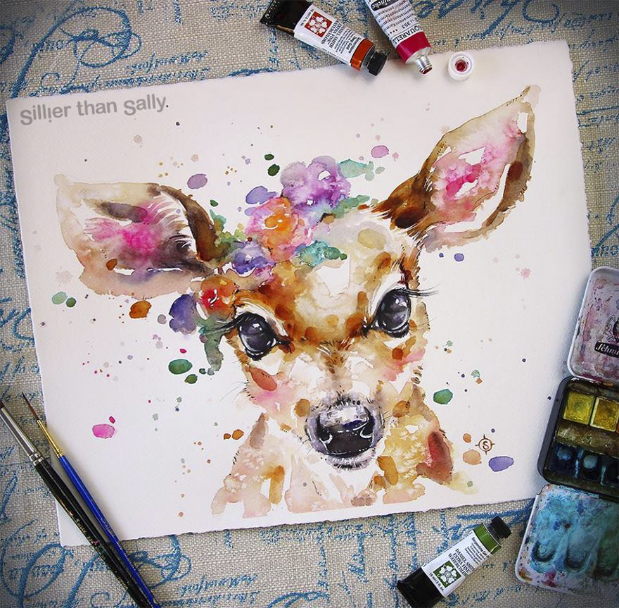 880x863 Nature Inspired Watercolor Paintings By Than Sally - Pics Of Watercolor Paintings