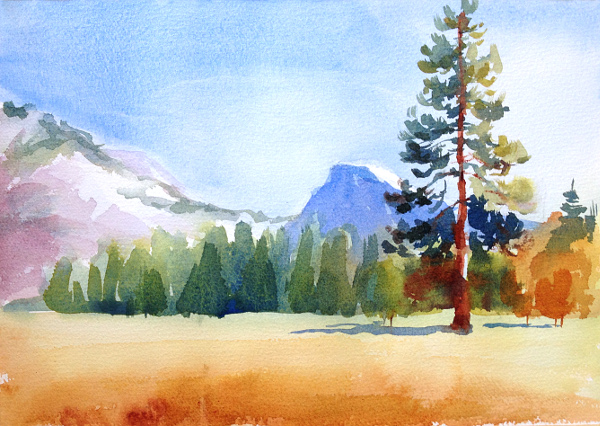 600x426 Watercolor Landscape Painting 5 Step Tutorial - Pics Of Watercolor Paintings