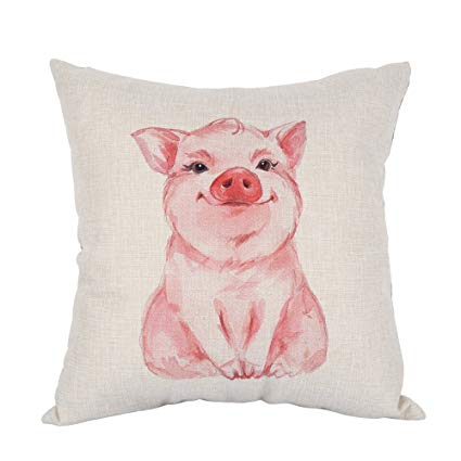 425x425 Moslion Pig Pillow Lovely Pink Pig Watercolor Cotton - Pig Watercolor